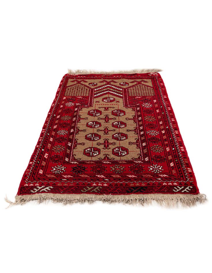 Detail image of 2' 7 x 4'  Hand Knotted Afghan Ersari Wool Rug