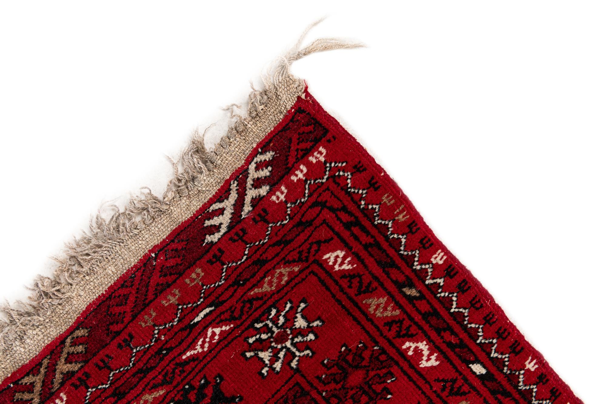 2' 7 x 4' Hand Knotted Afghan Ersari Wool Rug
