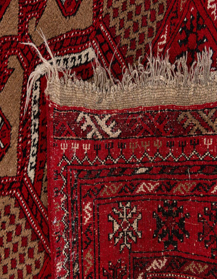 Detail image of 2' 7 x 4'  Hand Knotted Afghan Ersari Wool Rug