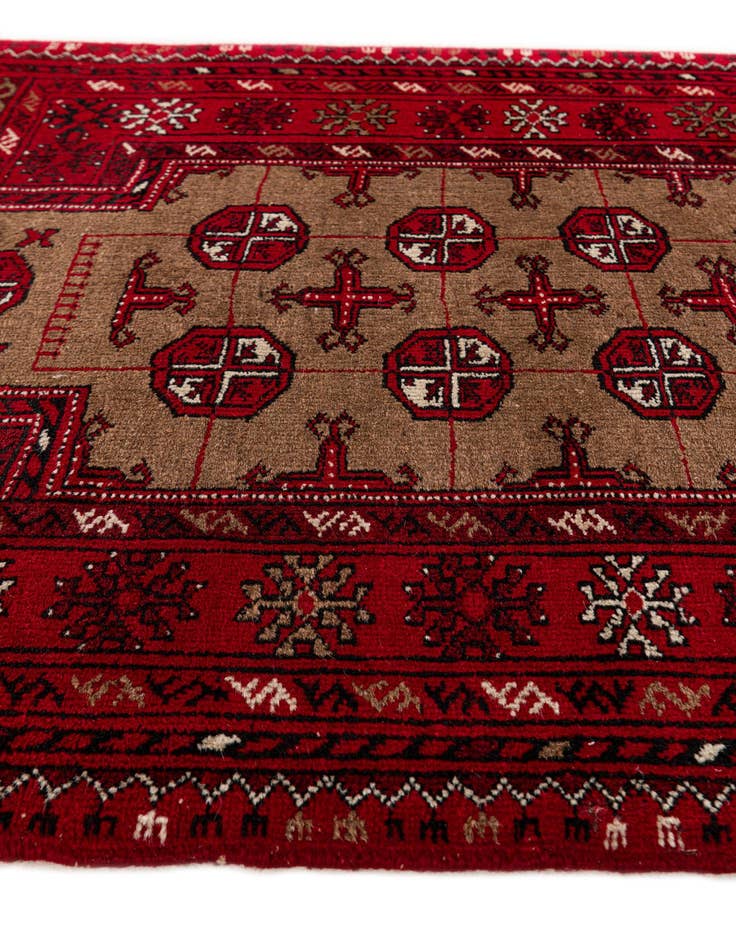Detail image of 2' 7 x 4'  Hand Knotted Afghan Ersari Wool Rug