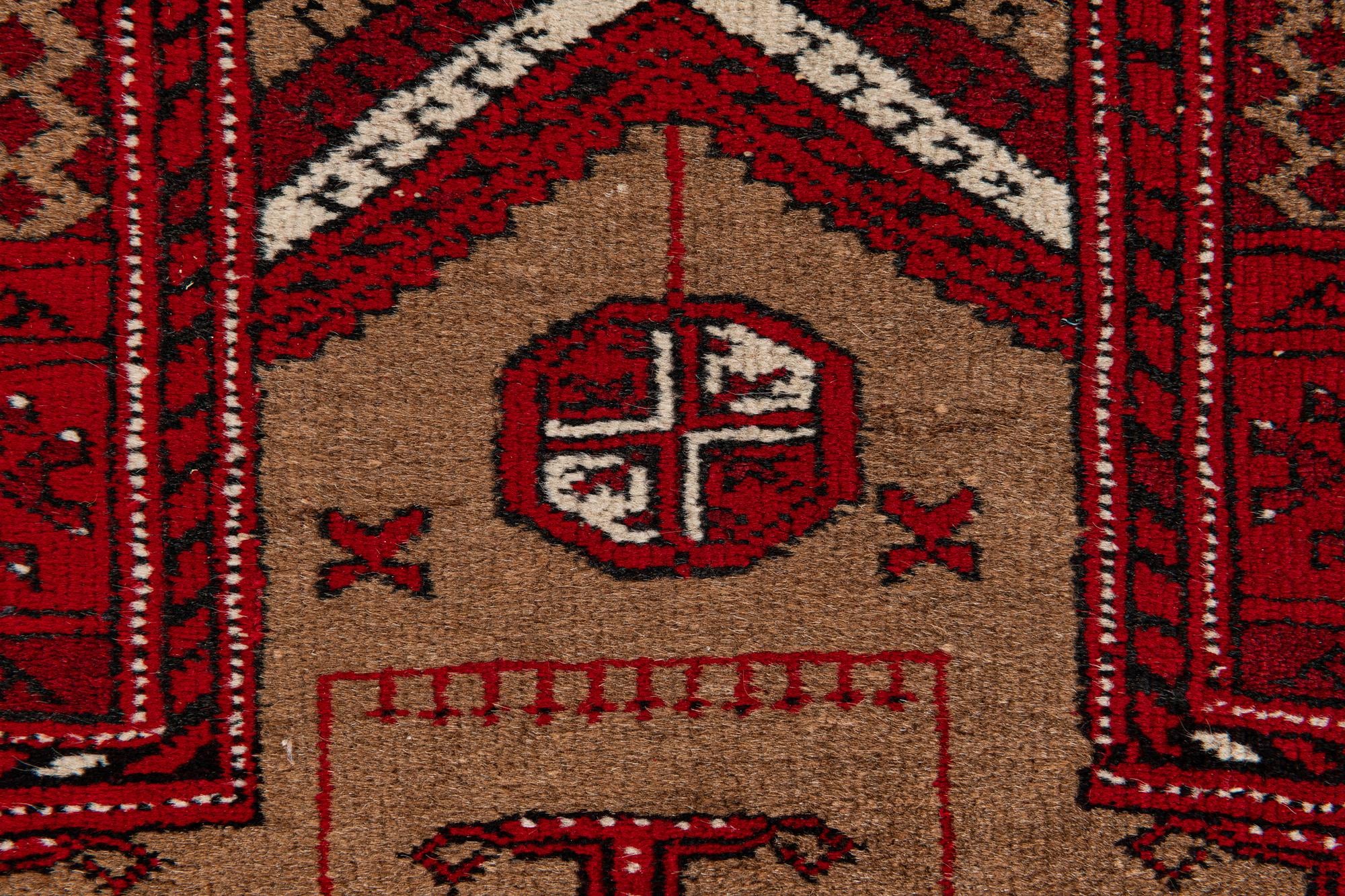 2' 7 x 4' Hand Knotted Afghan Ersari Wool Rug
