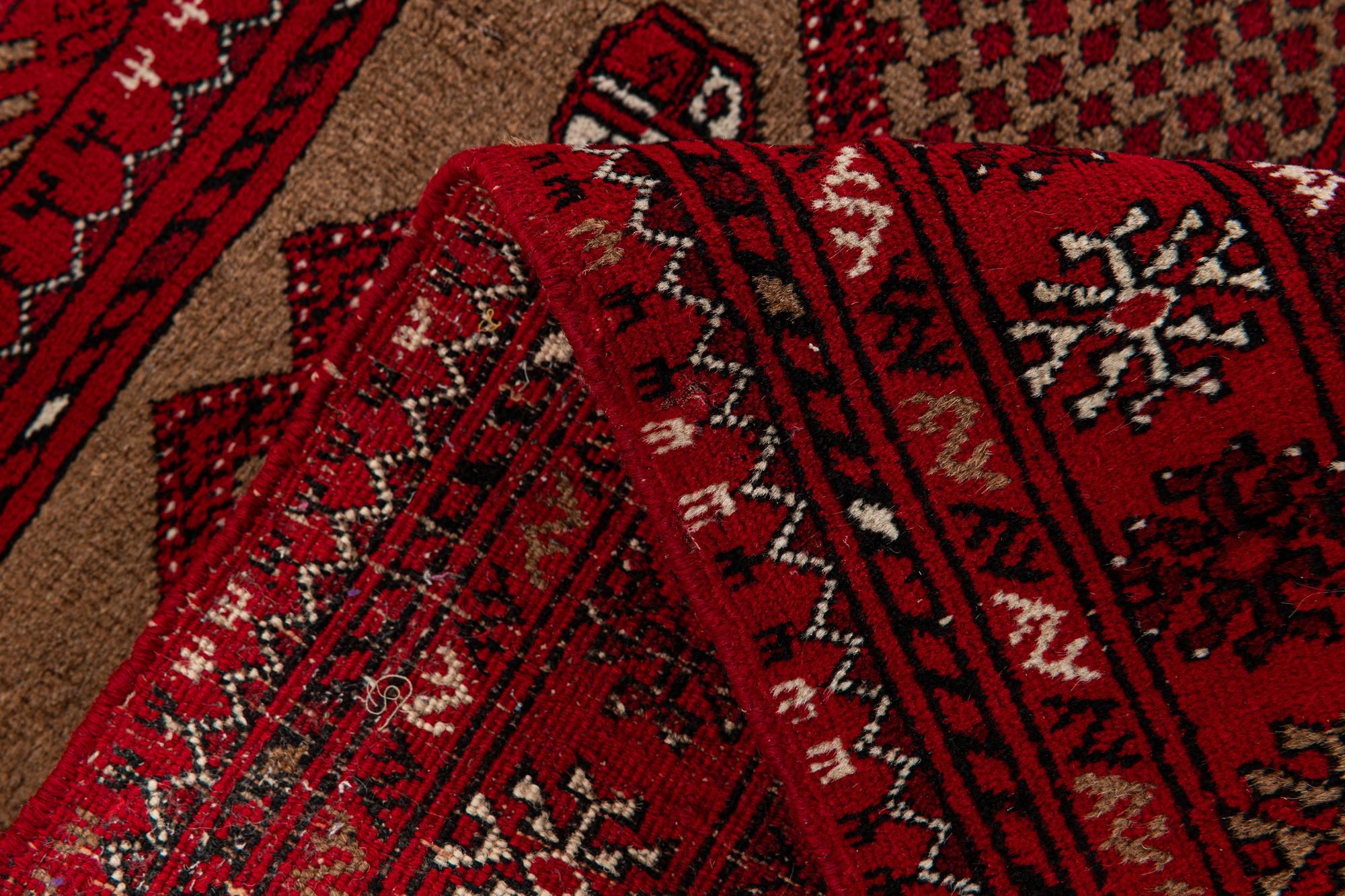 2' 7 x 4' Hand Knotted Afghan Ersari Wool Rug