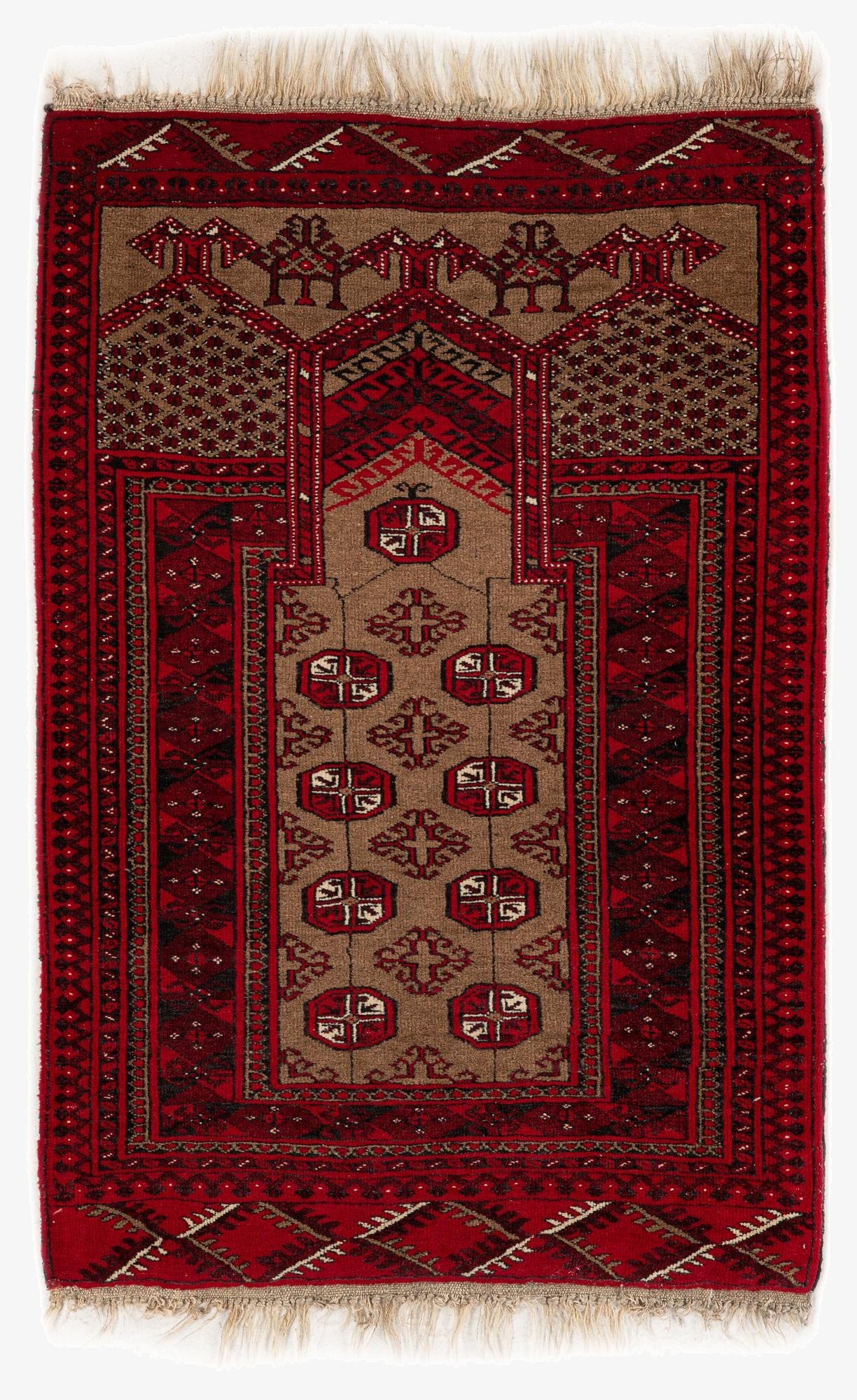 2' 8 x 3' 10  Hand Knotted Afghan Ersari Wool Rug