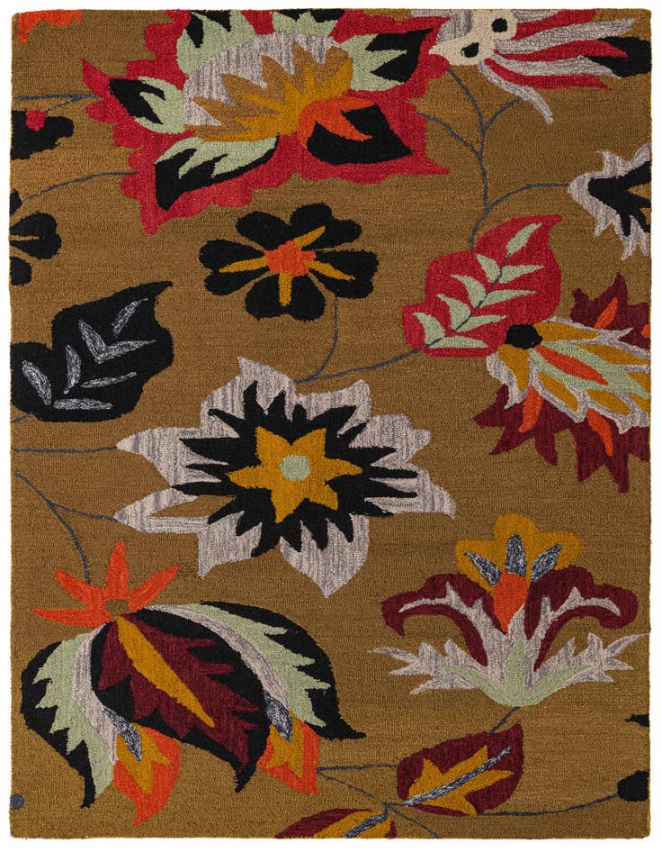 Detail image of 5' 1 x 8' 1 Agra Wool Rug