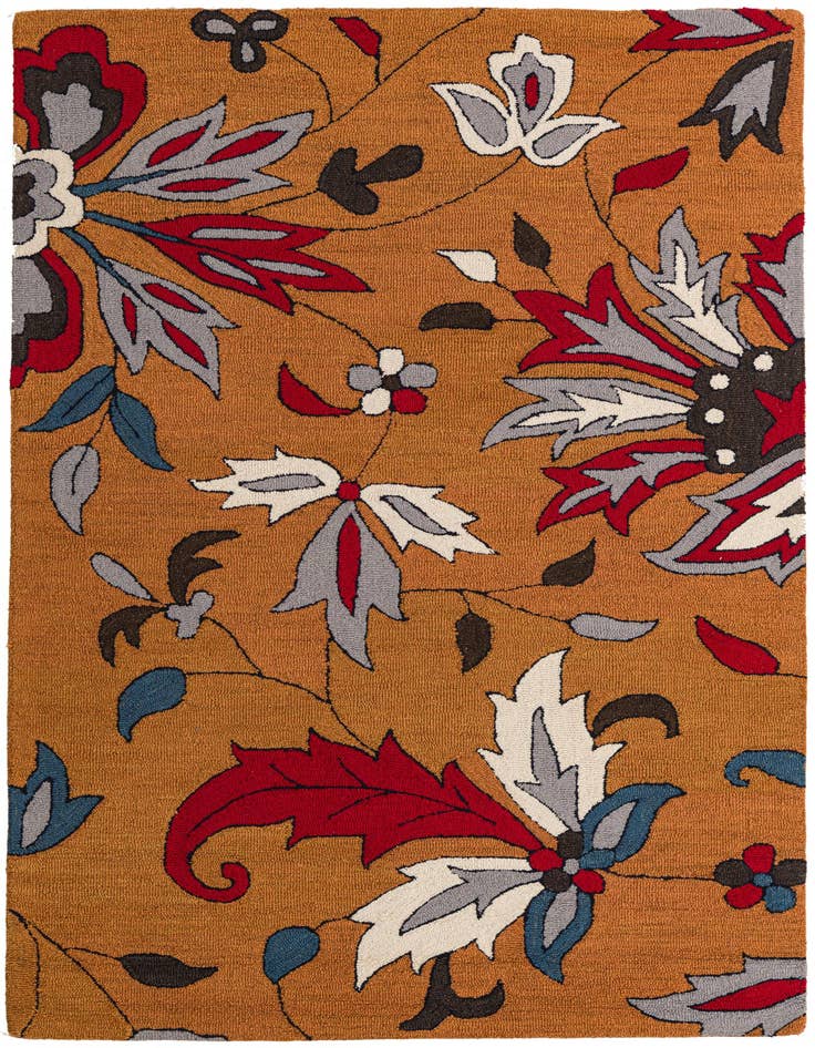 Detail image of 5' 1 x 8' Agra Wool Rug