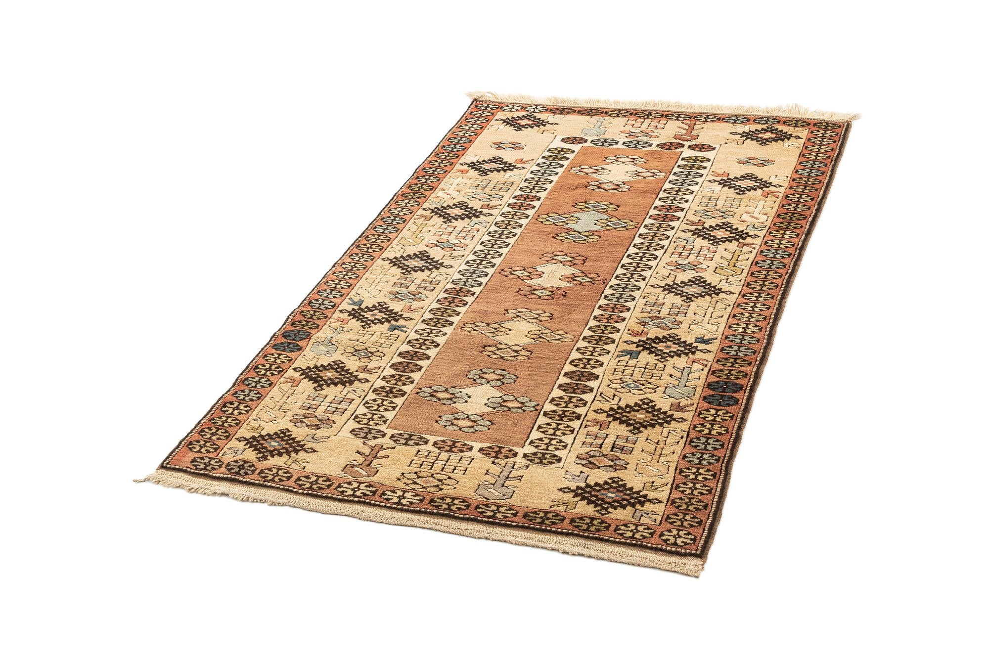 3' 8 x 6' 1 Hand Knotted Anatolian Wool Rug