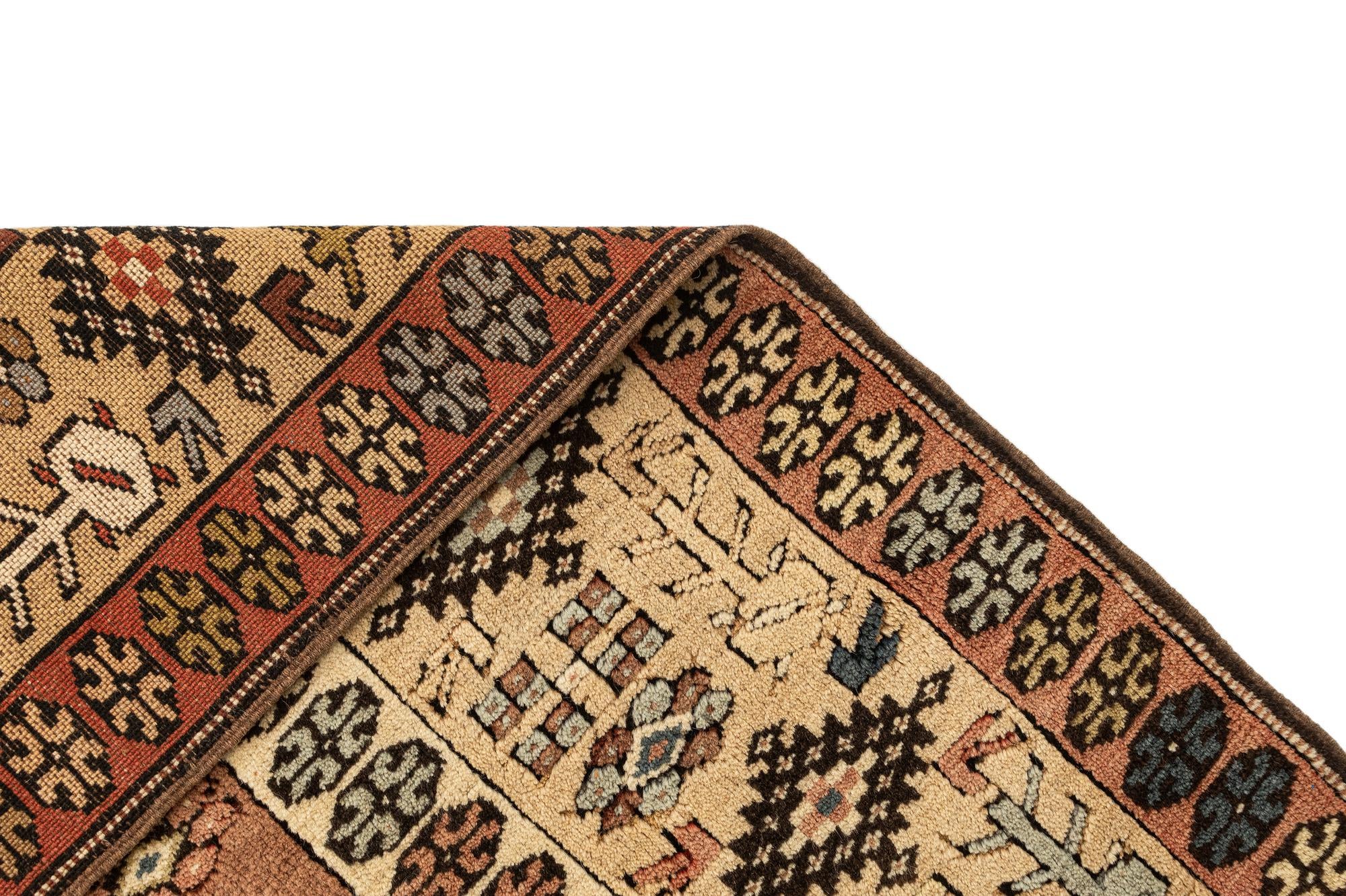 3' 8 x 6' 1 Hand Knotted Anatolian Wool Rug