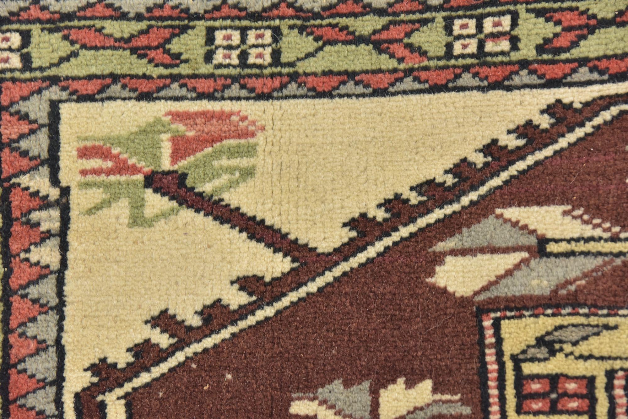 3' 8 x 5' 10 Hand Knotted Anatolian Oriental Wool Rug