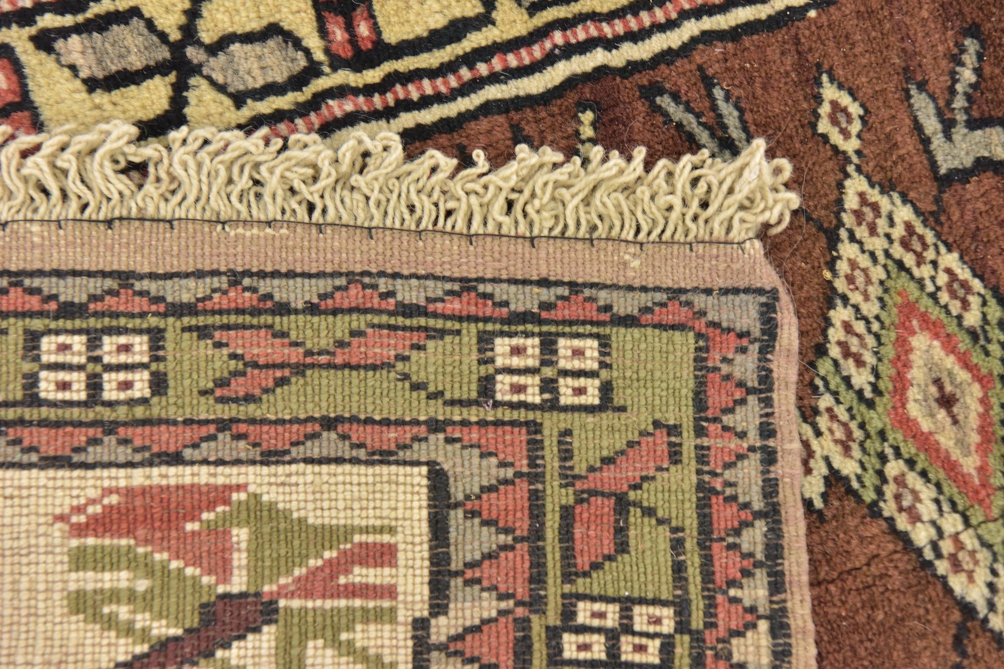 3' 8 x 5' 10 Hand Knotted Anatolian Oriental Wool Rug
