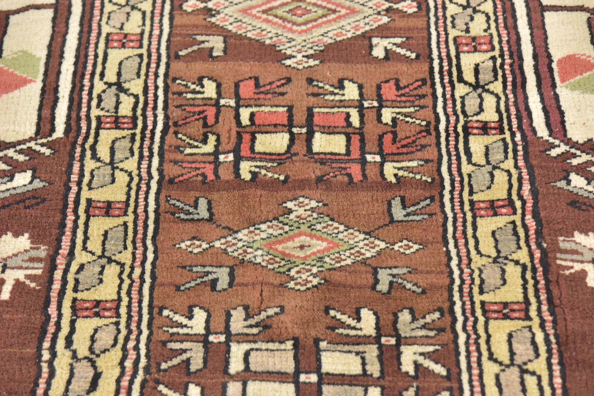 3' 8 x 5' 10 Hand Knotted Anatolian Oriental Wool Rug