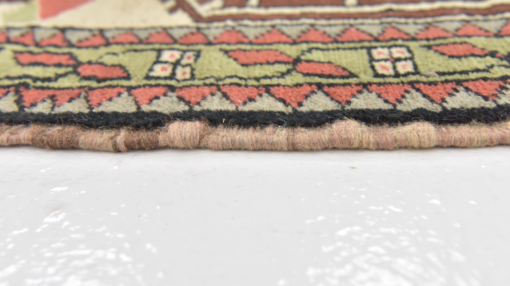 3' 8 x 5' 10 Hand Knotted Anatolian Oriental Wool Rug