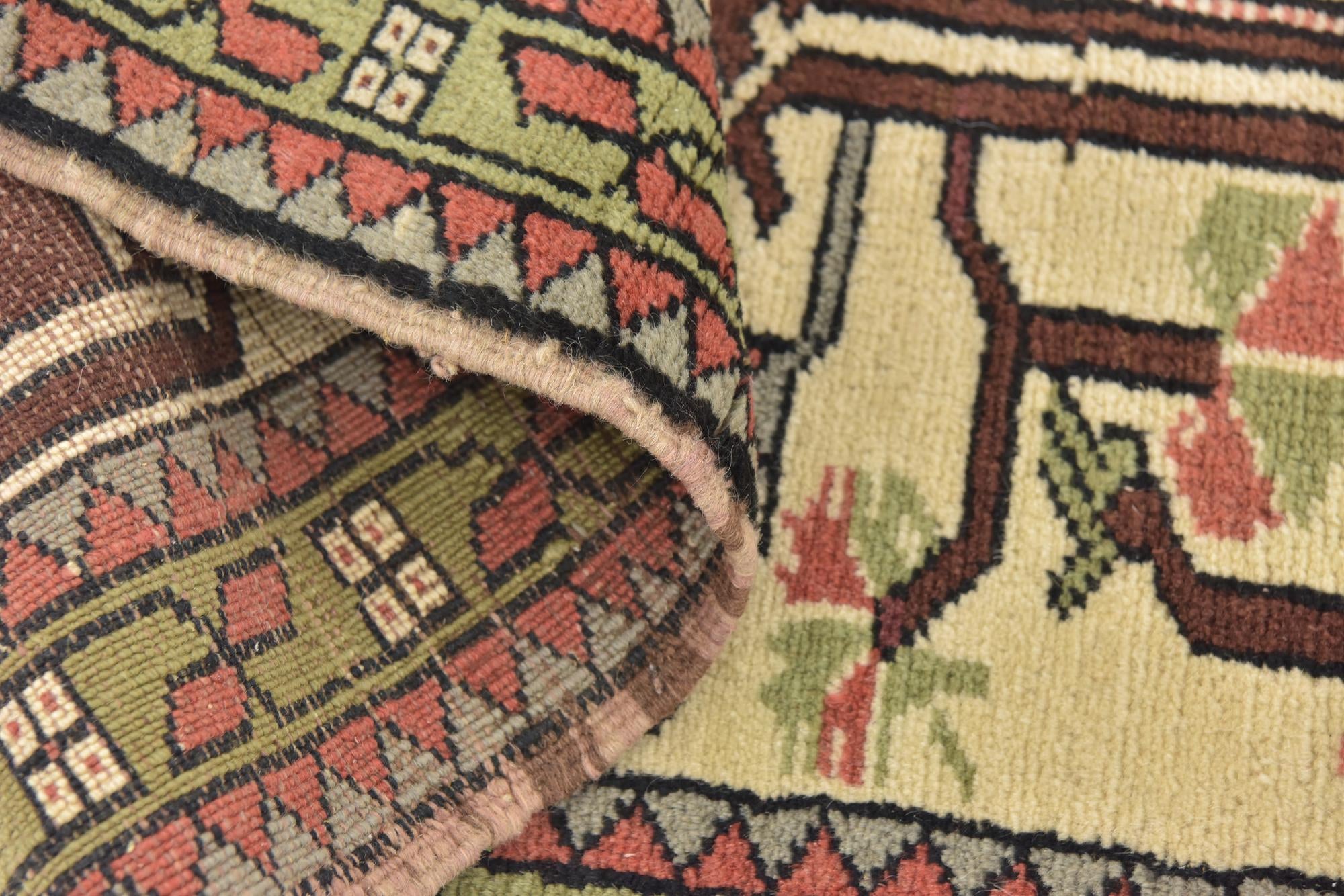 3' 8 x 5' 10 Hand Knotted Anatolian Oriental Wool Rug