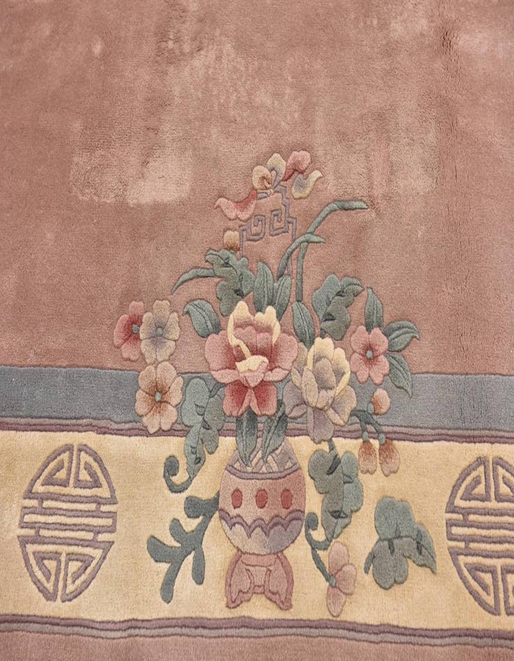 Detail image of 6' 6 x 9' 8 Hand Knotted Antique Finish Wool Rug