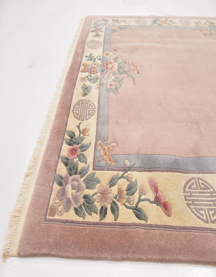 Detail image of 6' 6 x 9' 8 Hand Knotted Antique Finish Wool Rug