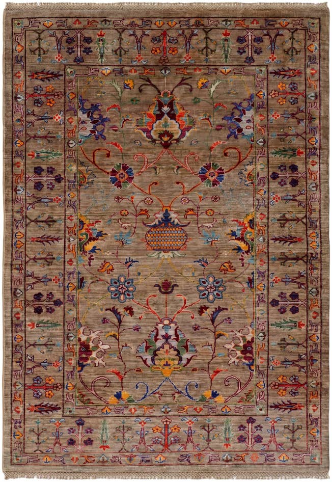 Detail image of 4' 1 x 5' 11 Hand Knotted Ariana Ziegler Rug