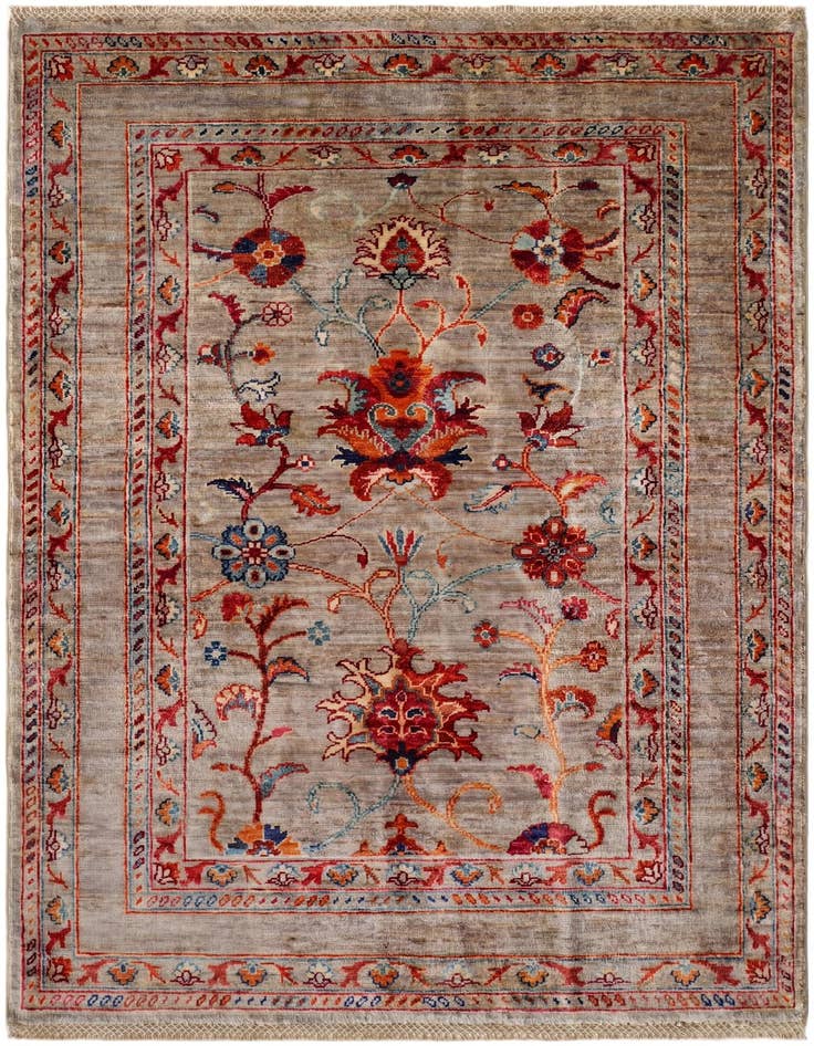 Detail image of 3' 5 x 4' 11 Hand Knotted Ariana Ziegler Rug