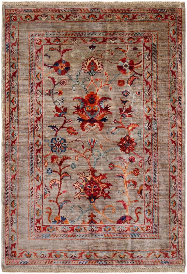 Detail image of 3' 5 x 4' 11 Hand Knotted Ariana Ziegler Rug