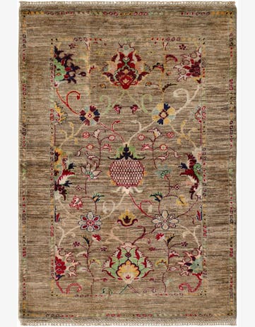 3' 5 x 4' 11 Hand Knotted Ariana Ziegler Rug