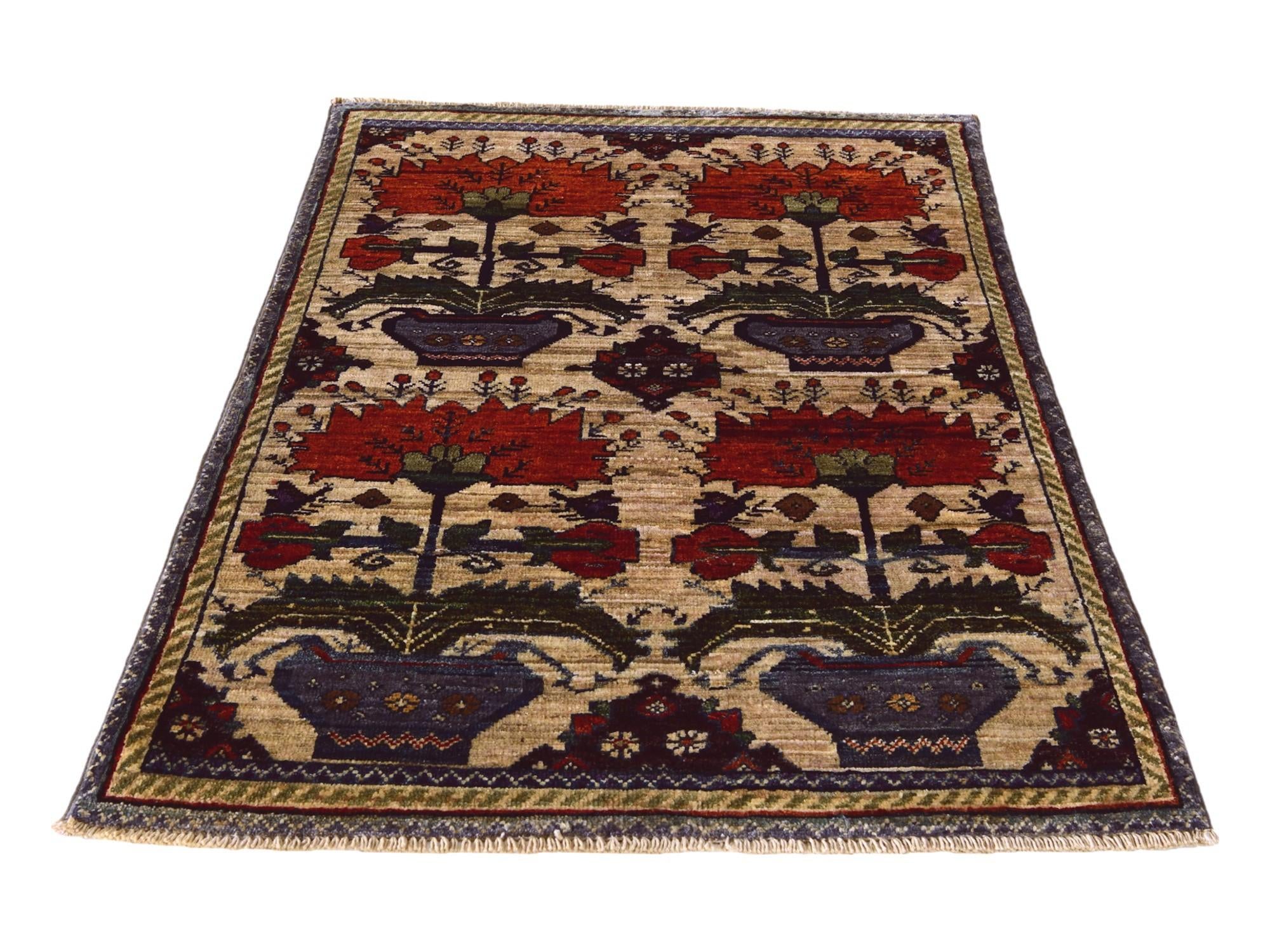 2' 8 x 4' Hand Knotted Ariana Ziegler Rug