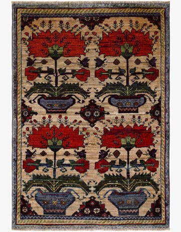 2' 8 x 4' Hand Knotted Ariana Ziegler Rug