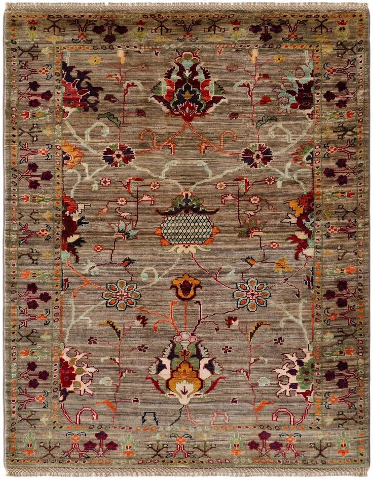 Detail image of 3' 2 x 4' 10 Hand Knotted Ariana Ziegler Rug