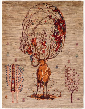 5' 3 x 7' Hand Knotted Ariana Ziegler Rug