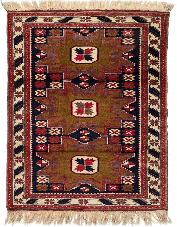 Detail image of 3' 7 x 6' Hand Knotted Balouch Oriental Wool Rug