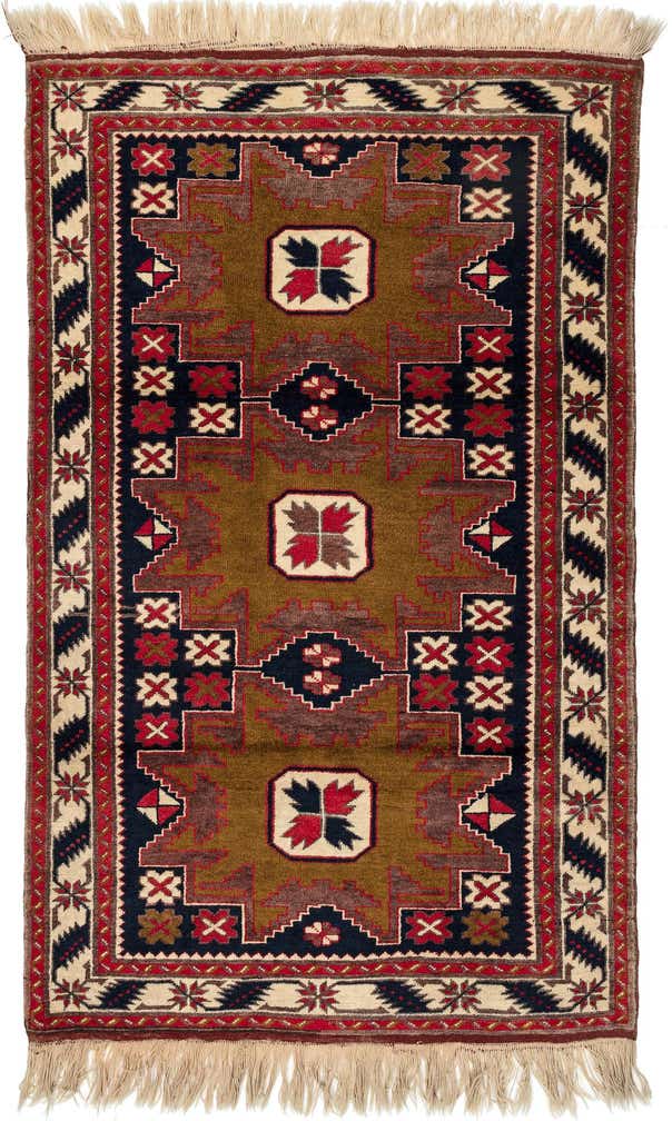 3' 7 x 6' Hand Knotted Balouch Oriental Wool Rug