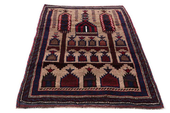 2' 10 x 4' 5 Hand Knotted Balouch Persian Wool Rug