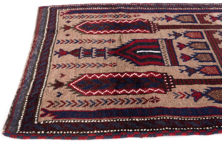 Detail image of 2' 10 x 4' 5 Hand Knotted Balouch Persian Wool Rug