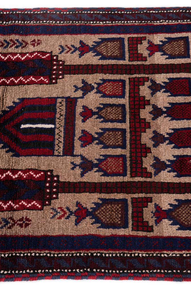 2' 10 x 4' 5 Hand Knotted Balouch Persian Wool Rug