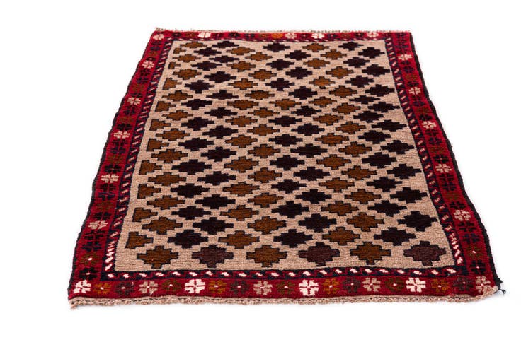 Detail image of 2' 10 x 4' 9 Hand Knotted Balouch Persian Wool Rug