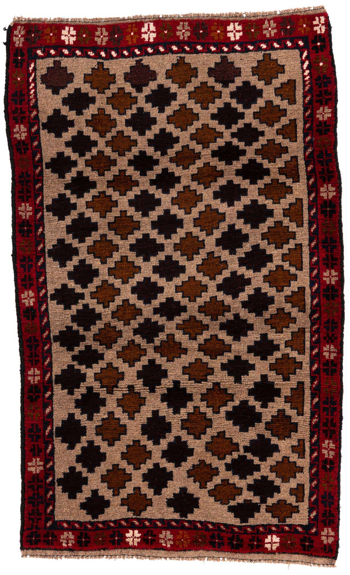2' 10 x 4' 9 Hand Knotted Balouch Persian Wool Rug