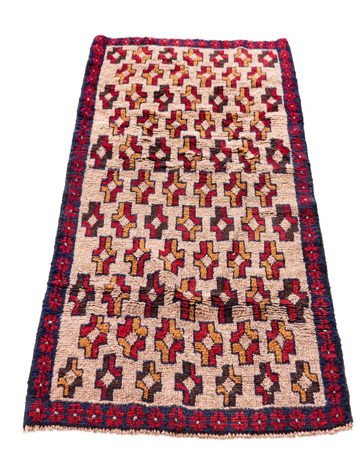 Detail image of 3' x 4' 8  Hand Knotted Balouch Persian Wool Rug