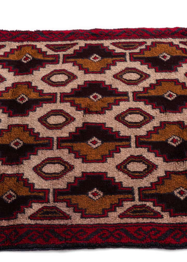 3' x 4' 9 Hand Knotted Balouch Persian Wool Rug
