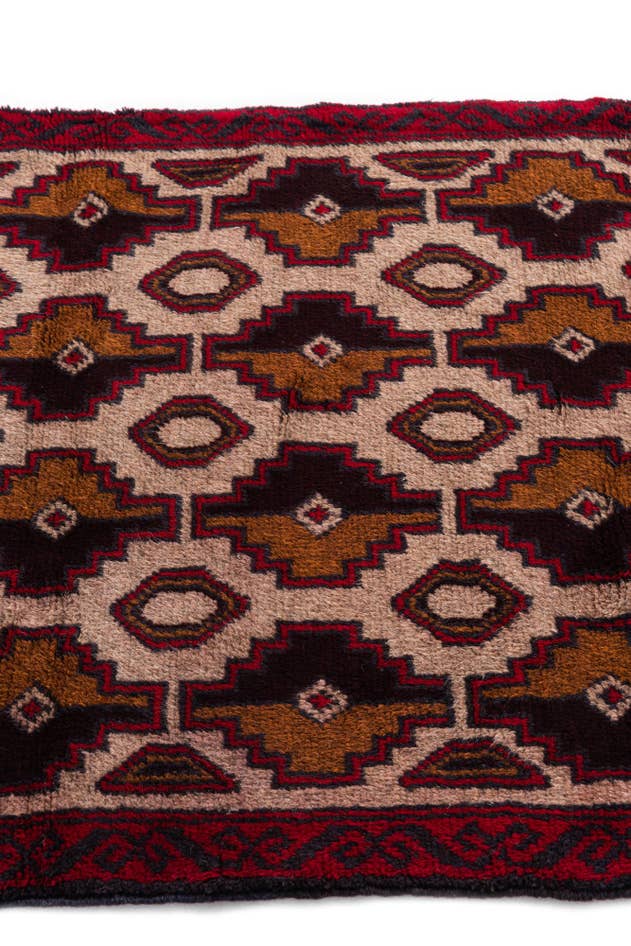 Detail image of 3' x 4' 9 Hand Knotted Balouch Persian Wool Rug