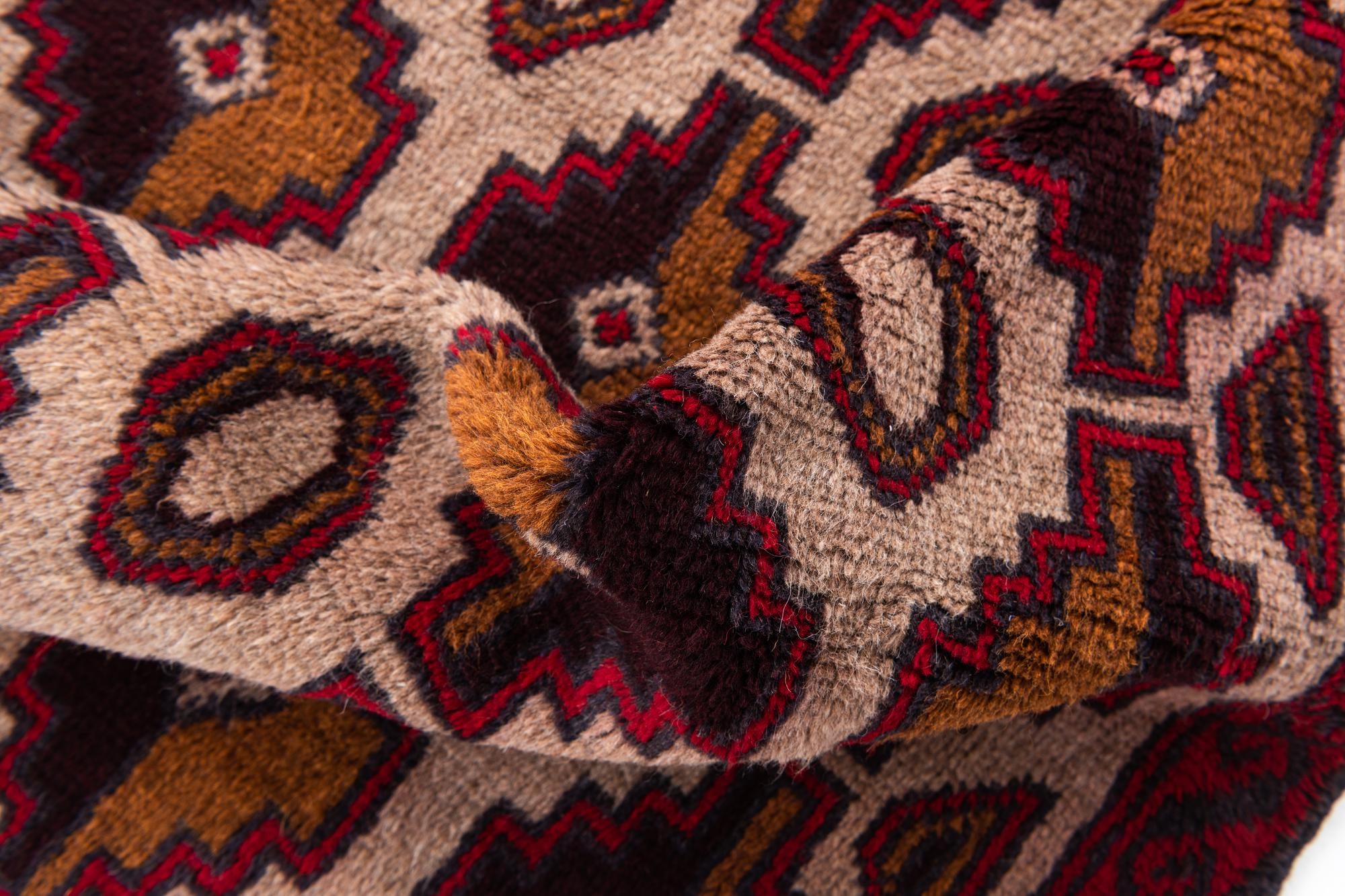 3' x 4' 9 Hand Knotted Balouch Persian Wool Rug