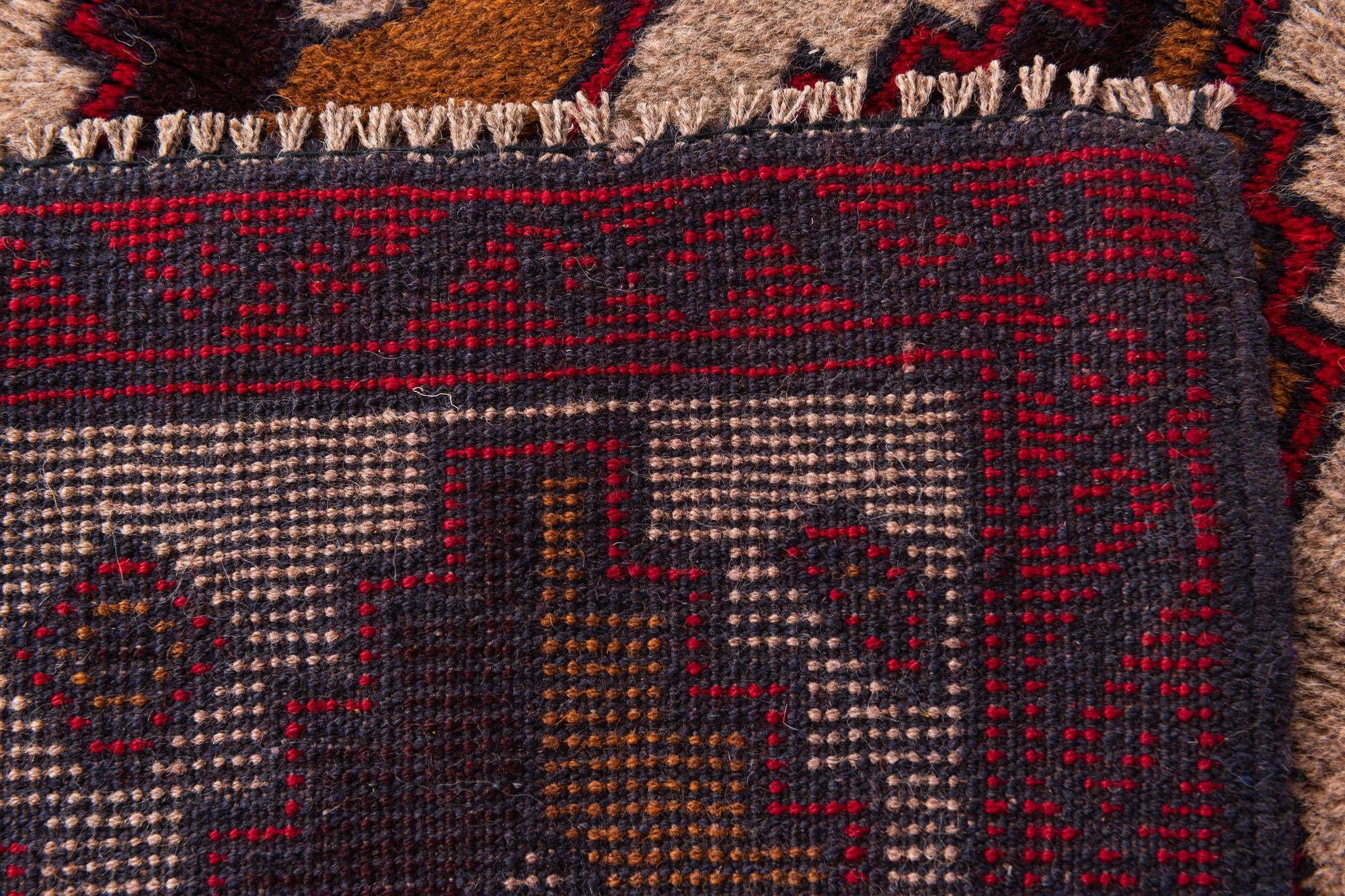 3' x 4' 9 Hand Knotted Balouch Persian Wool Rug