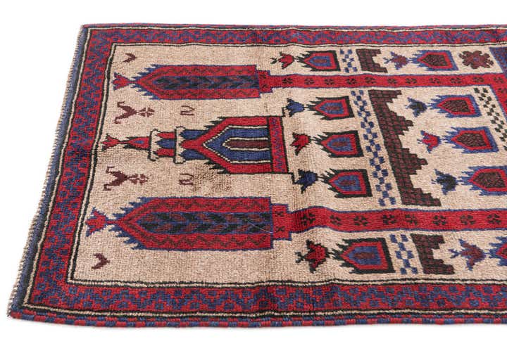 2' 10 x 4' 8 Hand Knotted Balouch Persian Wool Rug