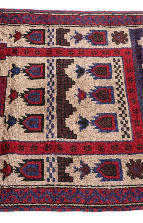 Detail image of 2' 10 x 4' 8 Hand Knotted Balouch Persian Wool Rug