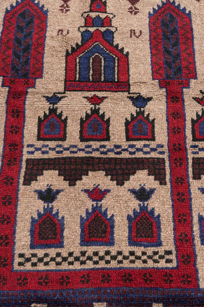 2' 10 x 4' 8 Hand Knotted Balouch Persian Wool Rug