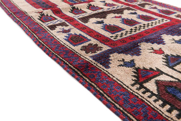Detail image of 2' 10 x 4' 8 Hand Knotted Balouch Persian Wool Rug