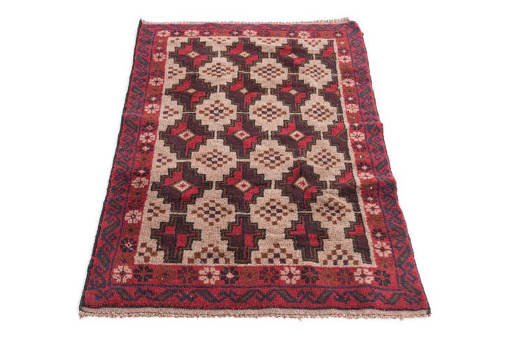 Detail image of 2' 9 x 4' 9 Hand Knotted Balouch Persian Wool Rug