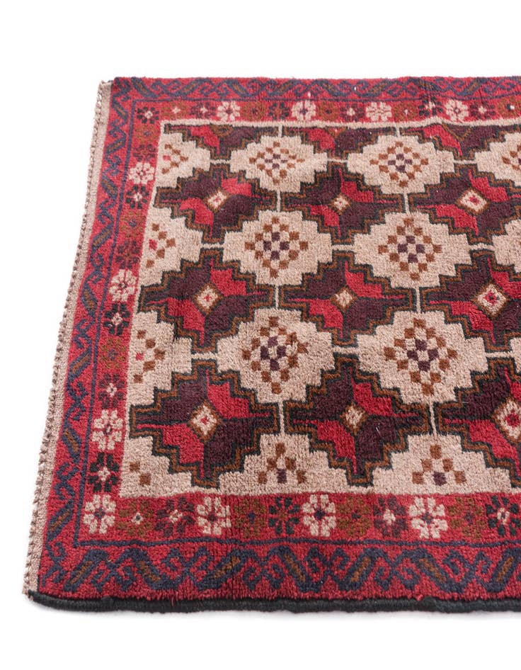 Detail image of 2' 9 x 4' 9  Hand Knotted Balouch Persian Wool Rug