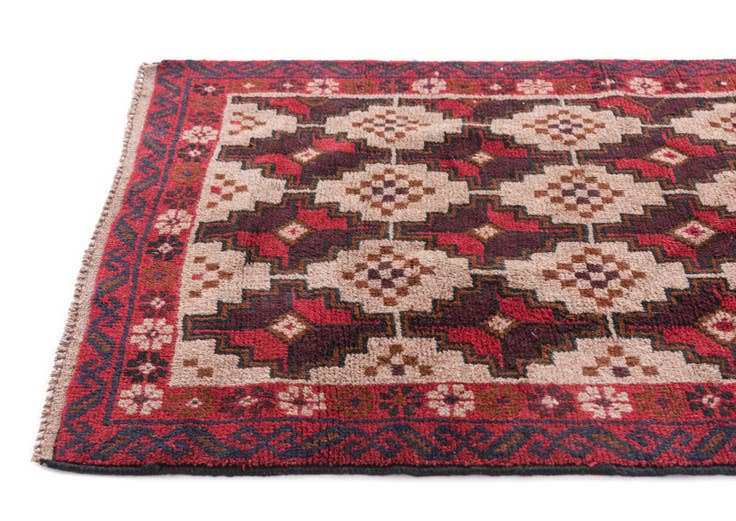 Detail image of 2' 9 x 4' 9 Hand Knotted Balouch Persian Wool Rug
