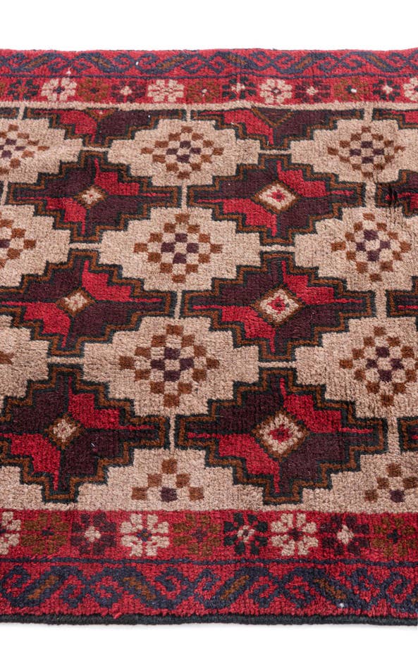 Detail image of 2' 9 x 4' 9 Hand Knotted Balouch Persian Wool Rug