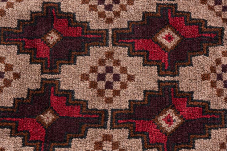 Detail image of 2' 9 x 4' 9 Hand Knotted Balouch Persian Wool Rug
