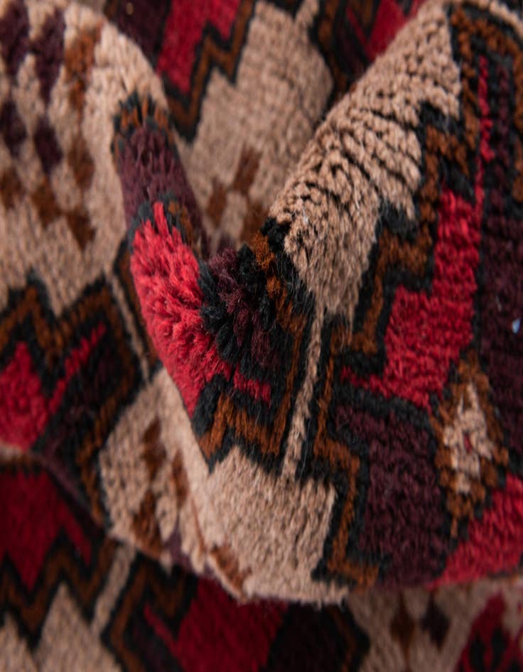Detail image of 2' 9 x 4' 9  Hand Knotted Balouch Persian Wool Rug