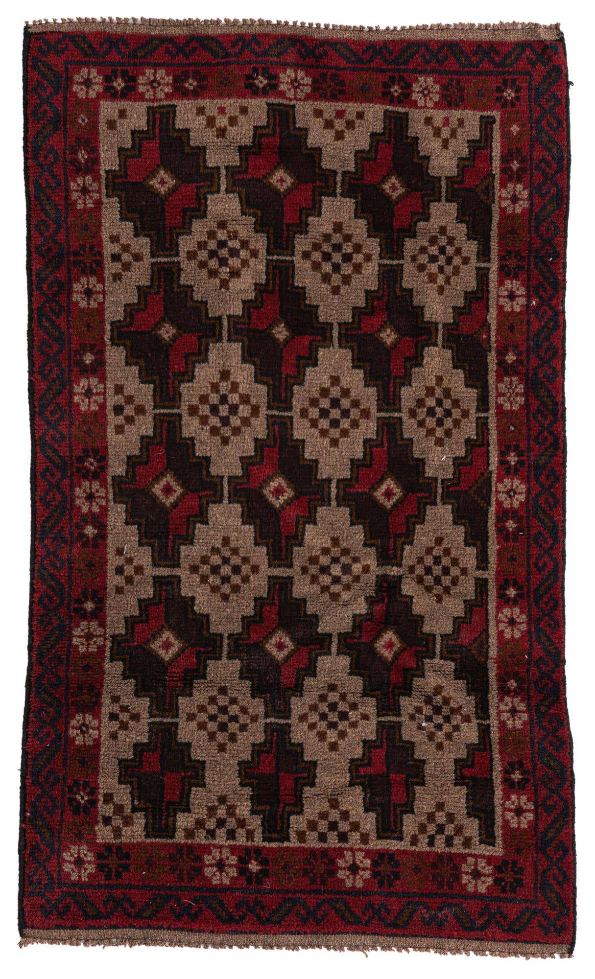 2' 9 x 4' 9 Hand Knotted Balouch Persian Wool Rug