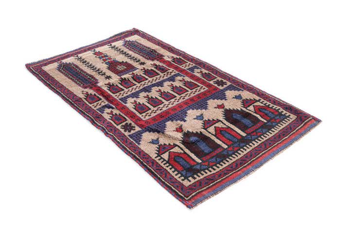3' x 5' Hand Knotted Balouch Persian Wool Rug